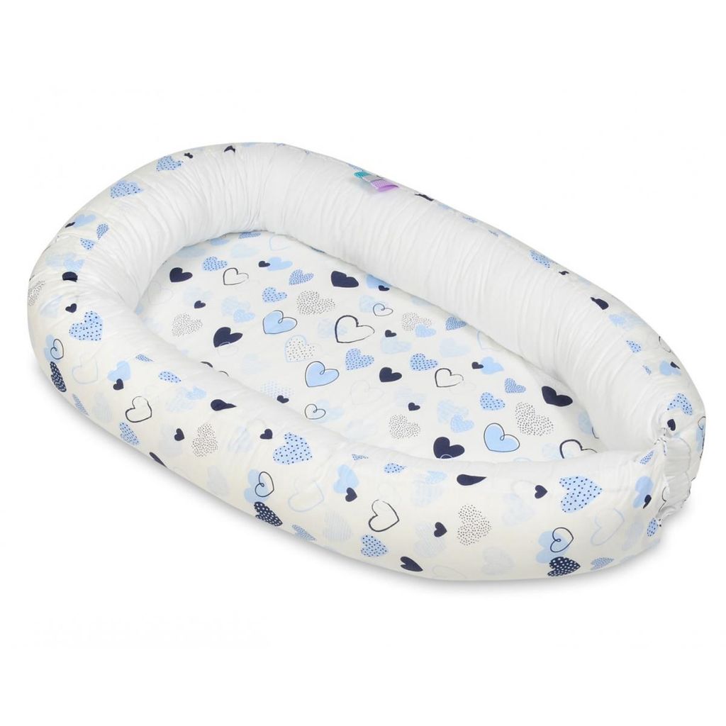 Cocoon Schlafsack Blaue Herzen weiß