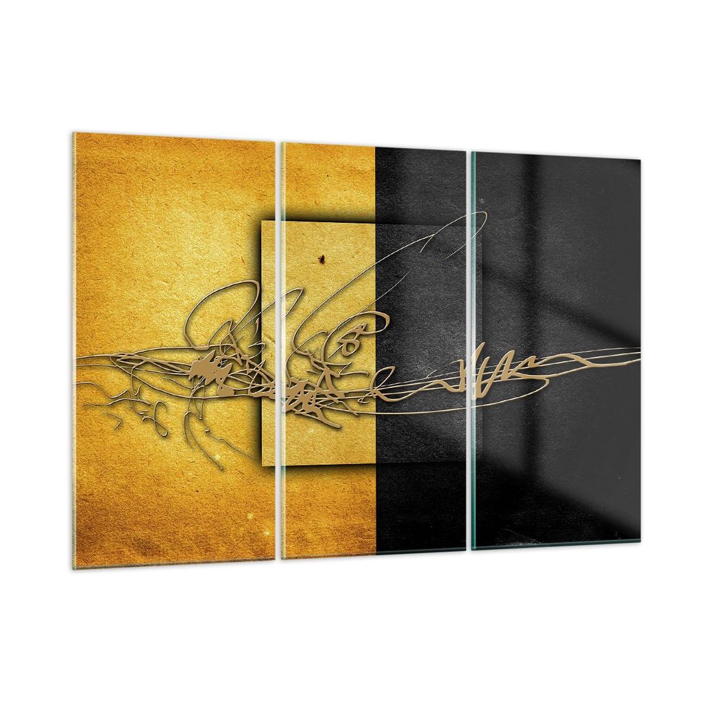 Bilder auf glas - Geometrisch figuren kreis quadrat - 165x110cm - Glasbilder - Wandbilder - Kunstdruck - Wanddekoration aus Glas - Glas Bilder - Wa...
