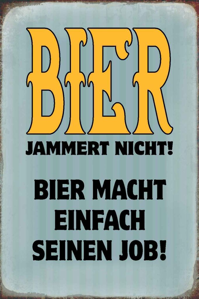 vianmo Holzschild 30x20 cm Bier jammert nicht macht Job Essen Trinken