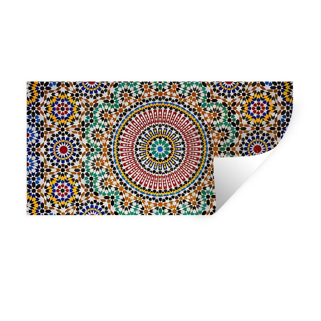 MuchoWow Wandtattoo Wandsticker Wandaufkleber Ansicht eines marokkanischen Mosaiks von oben 80x40 cm Selbstklebend und Repositionierbar - Aufkleber
