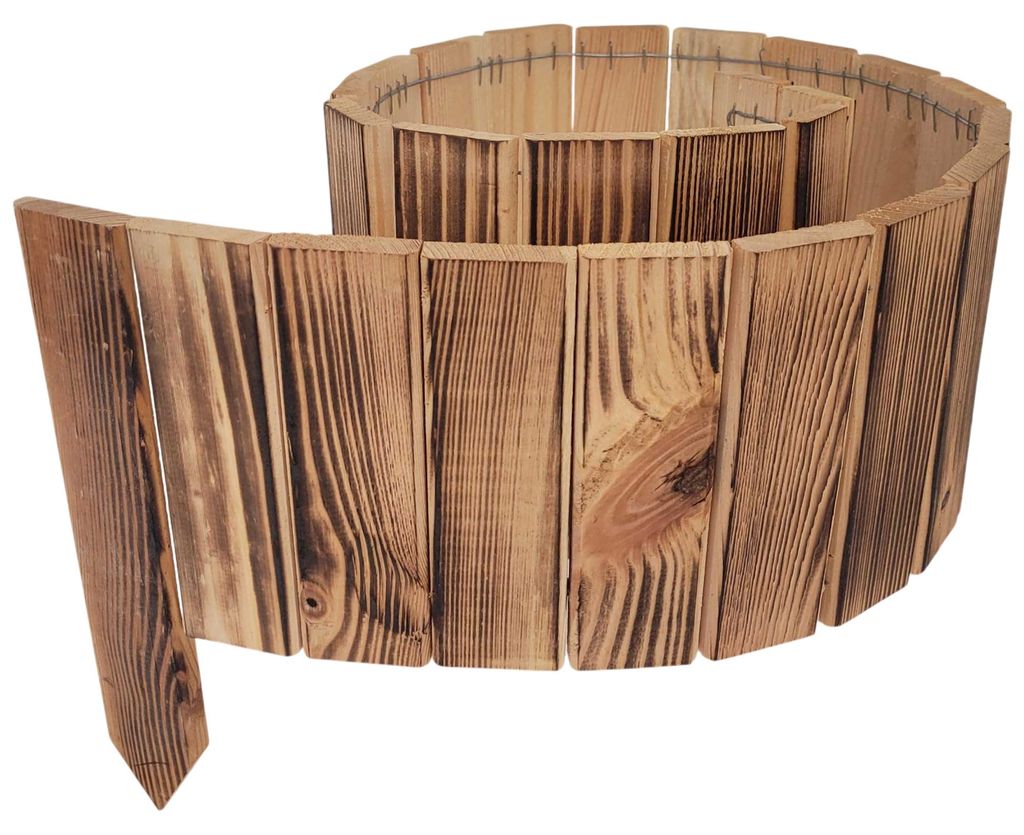 Houten tuinhek, 5 stuks, 110x30x20 cm – verbrand met Productafbeelding 