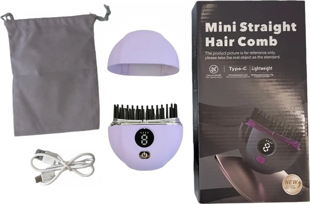 Mini Pettine Lisciante INF Viola con Base: Tecnologia Ceramica Cordless