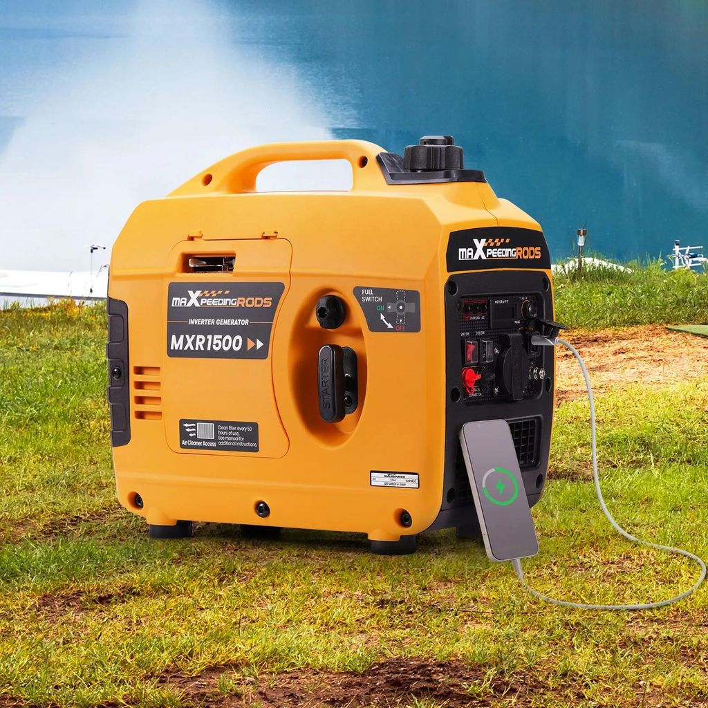 Tragbarer Inverter Stromerzeuger MXR1500-EU - 1200 W - Leiser 4-Takt Benzin-OHV - Handstart - Eco-Modus & Parallelbetrieb - Für Wohnmobil und Camping