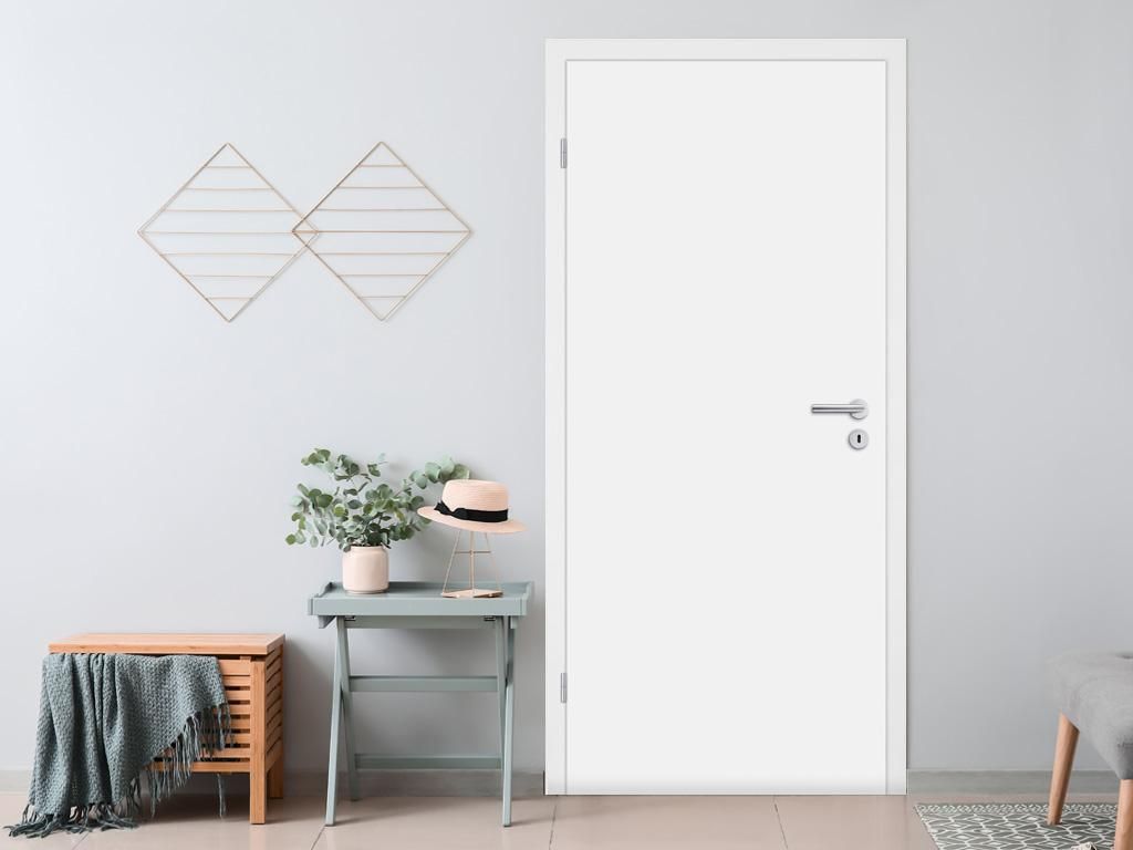Mosel Türen Weiß RAL 9010 90x210 cm Wohnungseingangstür, Vollspankern Eckkante, Profilzylinderschloss, 3 teilige Türbänder, Schallschutzklasse...