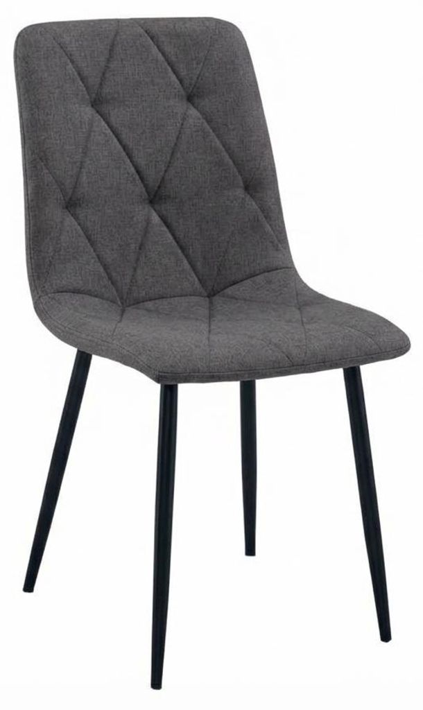 Dunkelgrauer Stuhl LIBRA STONE GREY mit schwarzen Beinen Produktbild  KI-generiertes Bild