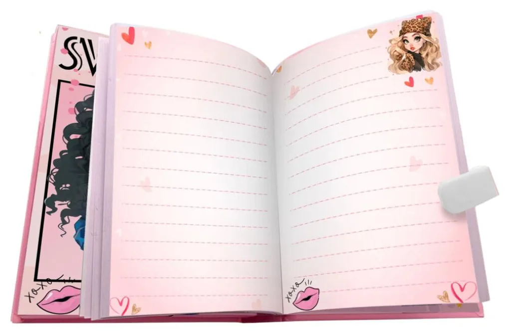 Carnet secret à code pour enfant avec mélodies et jolies pages à cœurs