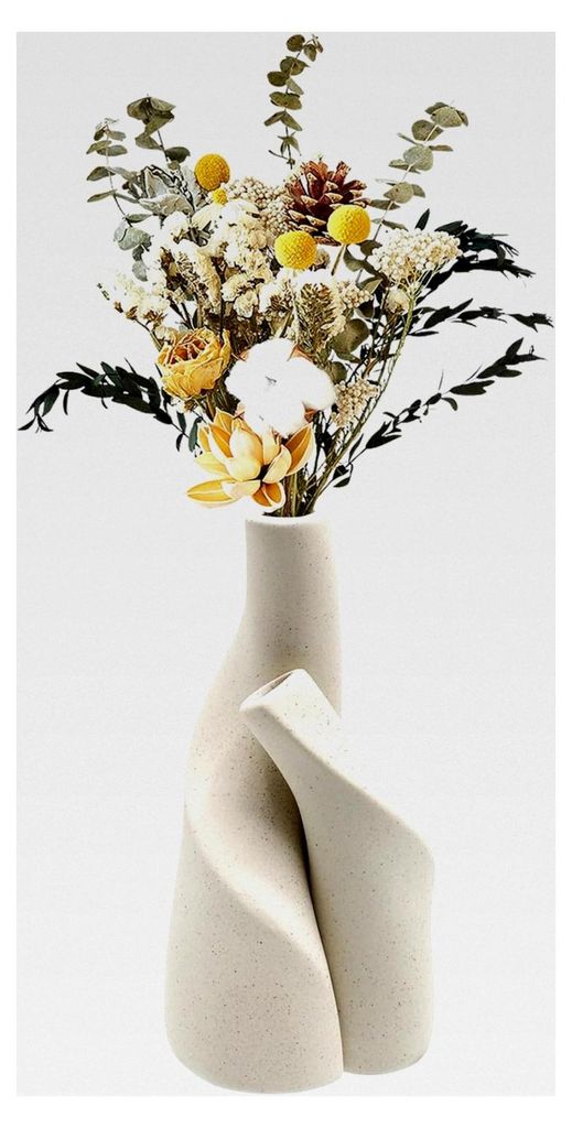 Keramikvase, 2er Set im nordischen Minimalismus Stil für Pampasgras, Trockenblumen und frische Blumen, moderne Wohnraumdekoration