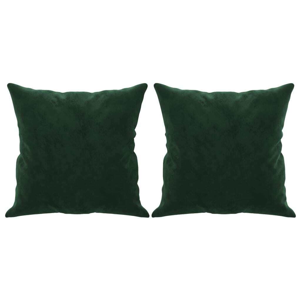 vidaXL Cuscino decorativo 2 pz. Velluto verde scuro 40x40 Immagine del prodotto 