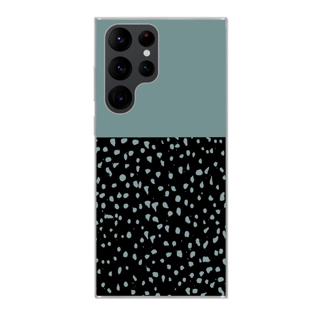 MuchoWow Handyhülle Schutzhülle Hülle für Samsung Galaxy S22 Ultra Polka dots - Grün - Schwarz Silikon Softcase Handy Hülle - Abbildung
