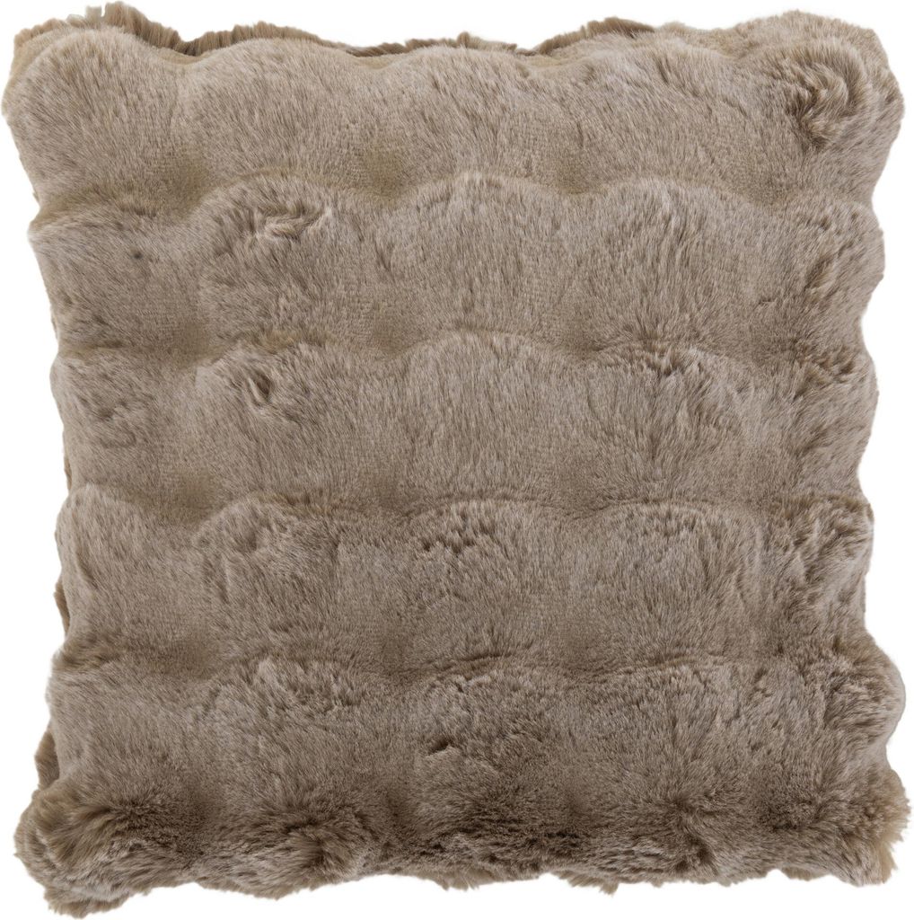 J-Line - Kissen Wave Polyester Taupe - 45x45x18cm