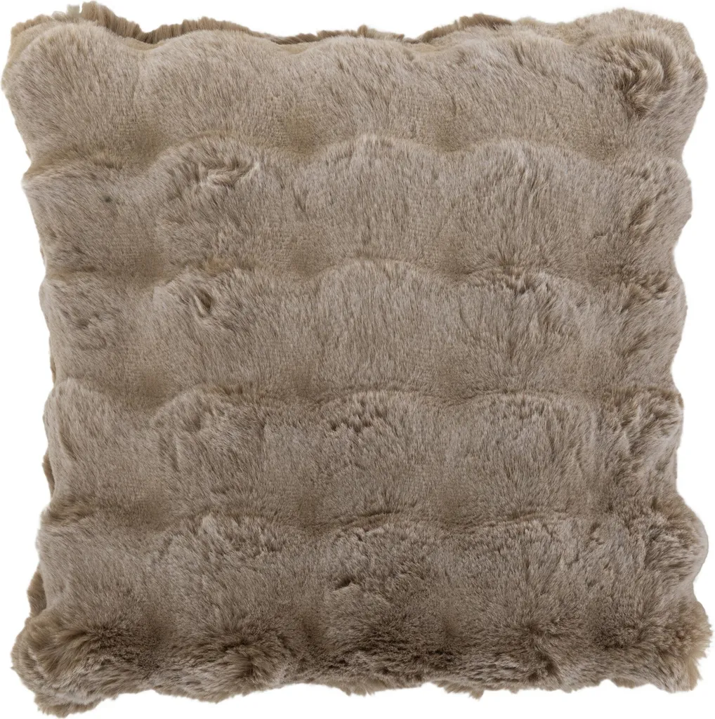 Coussin Décoratif Taupe Wave J-Line 45cm : Accessoire Textile Maison
