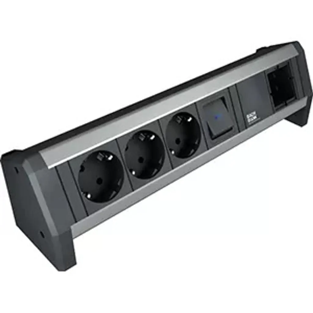Multiprise de table Bachmann DESK Bloc multiprise encastrable en alu