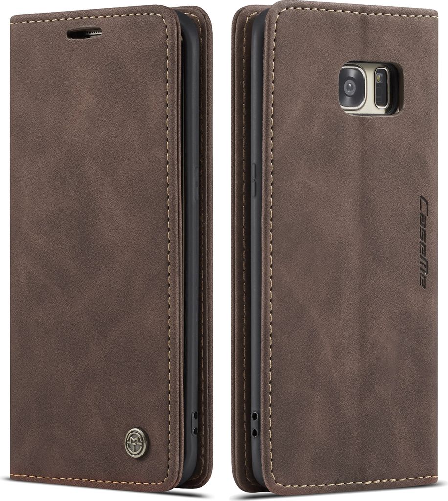 Galaxy S7 Edge Hülle, LaimTop Retro Kunstledertasche TPU Innere, Kartenfächer, Magnetverschluss, Klapphülle mit Standfunktion Schutzhülle für ...