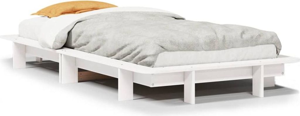 vidaXL Massivholzbett ohne Matratze Weiß 75x190 cm Produktbild 