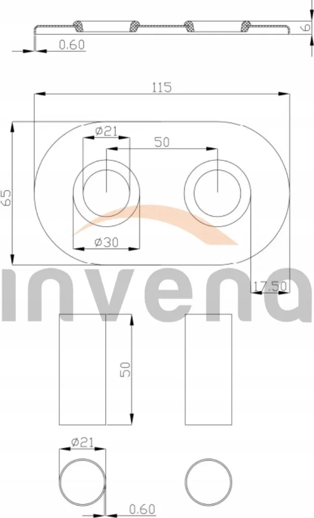 Kit finition radiateur double Invena graphite pour rénovation intérieure
