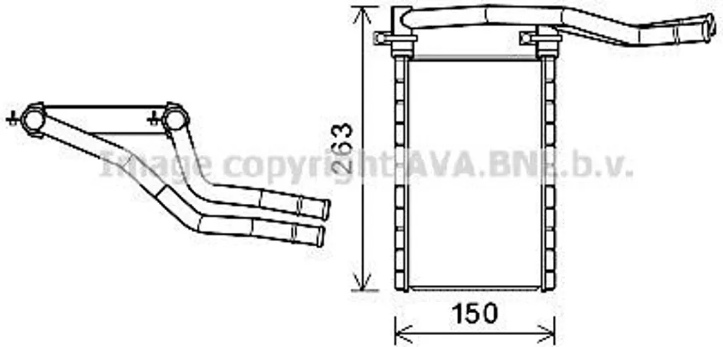 Échangeur de Chaleur en Aluminium Fluide Chauffage OE 71743143