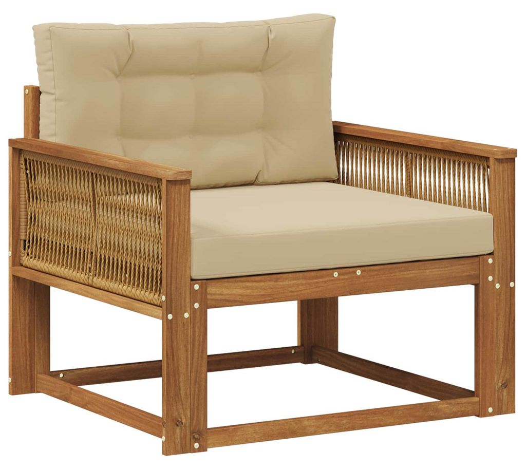 “2026 Modern“ Braun Outdoor Mittelsofa Natur - Designermöbel 17565 - Sofas