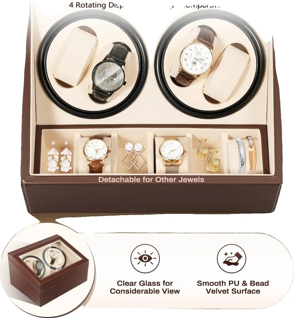 Custodia Carica Orologi 4+6 in Pelle PU - Design Italiano 30x24cm