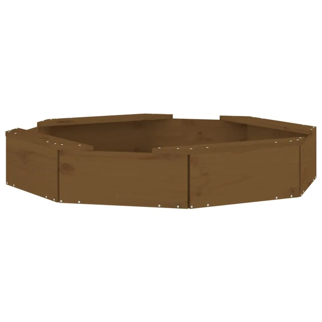 Sabbiera Ottagonale Legno Pino Massiccio 4 Sedute Marrone Miele