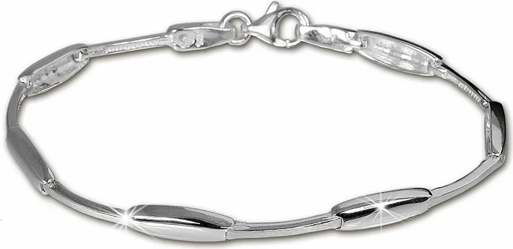 Bracelet Argent Femme Mat 19,3cm SilberDream : Confort et Anti-Ternes