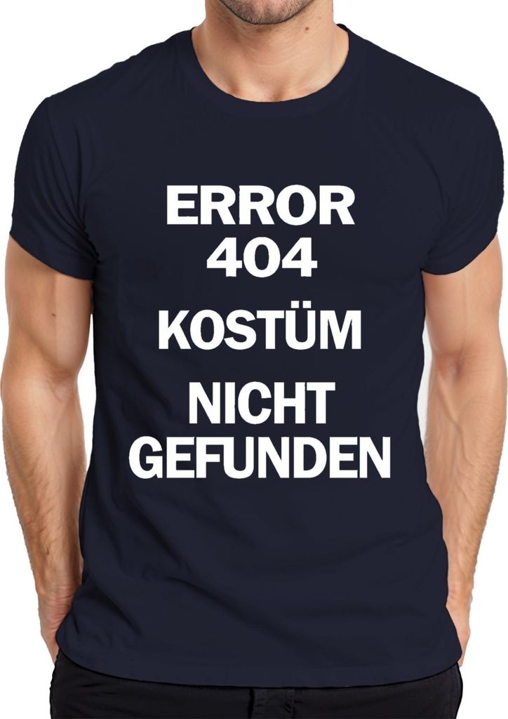 Error 404 Kostüm nicht gefunden Programmierer Karneval Halloween Herren T-Shirt, Navy, 3XL