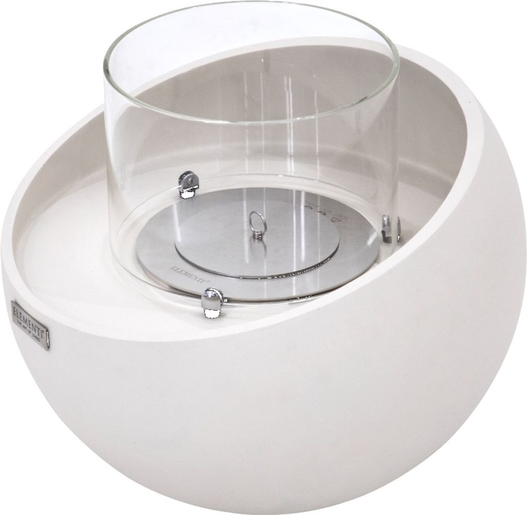 FIRENZE Ethanol Fire Bowl Small - Cream White | Kompakte Design-Feuerstelle | Bioethanol | Für Balkon & kleine Räume | Handlich & stilvoll