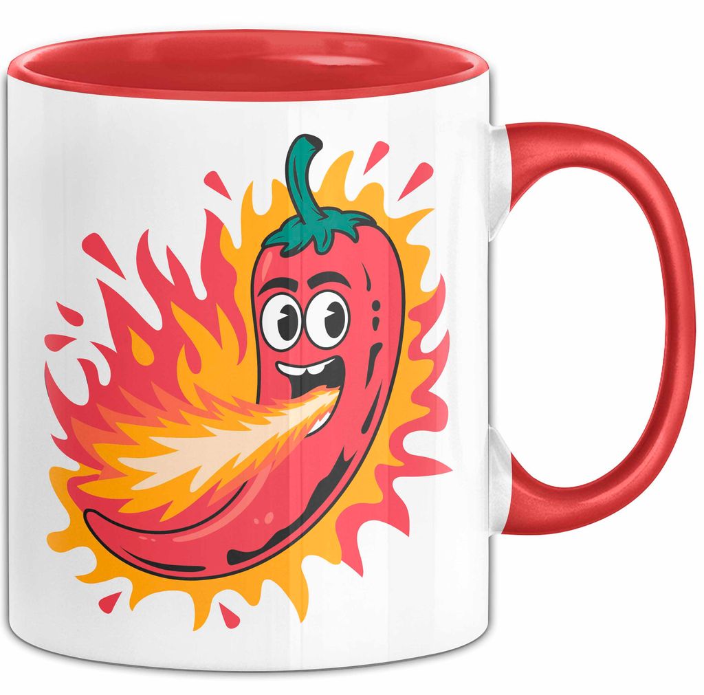 Scharfes Essen Liebhaber Tasse Geschenkidee für Schärfe Fan (Rot)