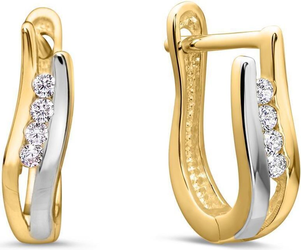 333er Unique Goldcreolen: Weiß- und Gelbgold Creolen GE0219