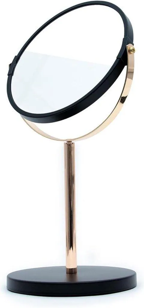 Miroir de maquillage de table noir 169mm rotatif pour soin du visage