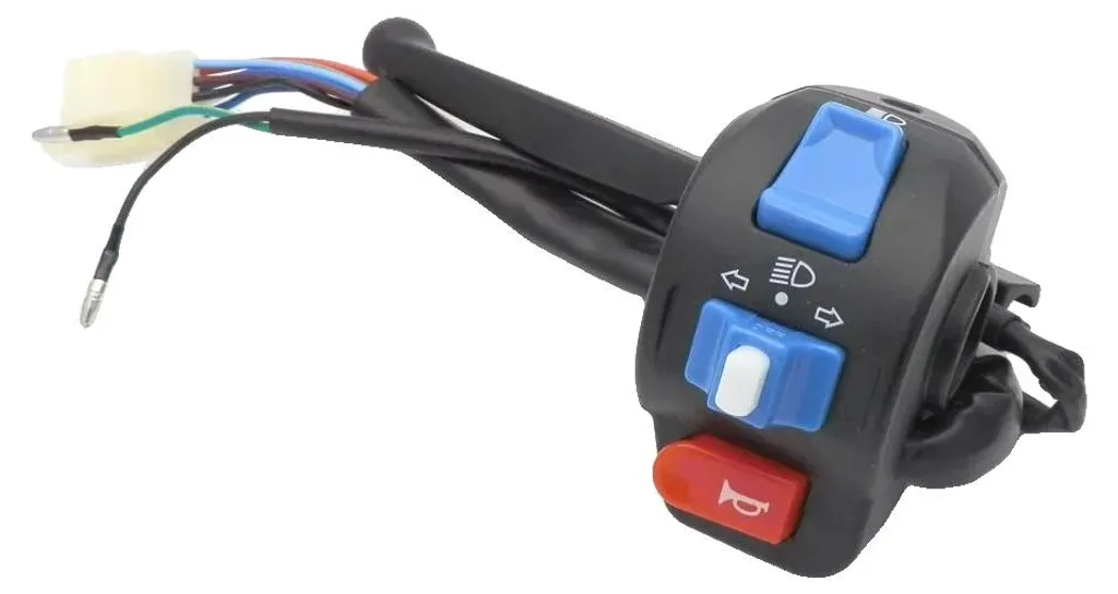 Commodo de moto gauche complet avec 8 broches pour signalisation