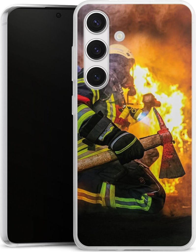 DeinDesign Slim Hülle für Samsung Galaxy S24 Silikon Case Ultra Dünn Handyhülle Feuer Feuerwehr Lebensretter