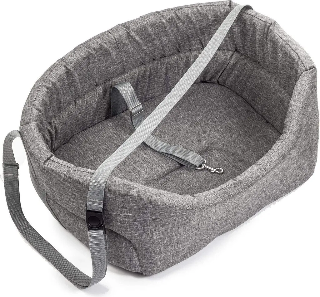 Seggiolino per cani Seggiolino per cani Seggiolino per cani Borsa per cani Grey Faux Linen L