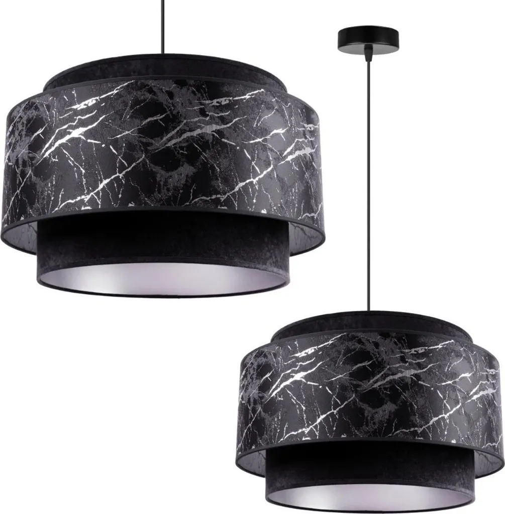 Lustre de Cuisine Suspendu Noir - Plafonnier avec Abat-jour pour Bureau