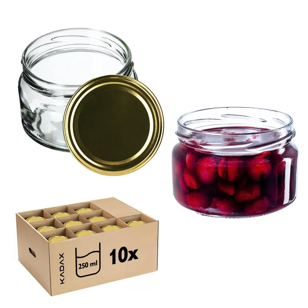 Set Vasetti Vetro 250ml KADAX: Barattoli Ermetici per Conserve e Regali