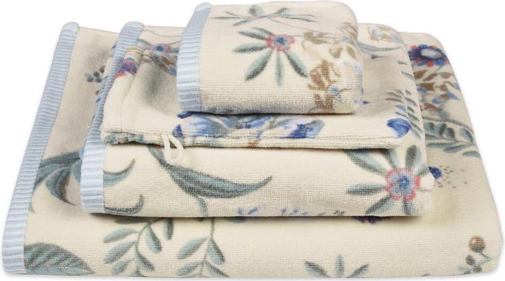 PiP Studio Handtuch Secret Garden Whi.Blue 55x100 Set a 3 Stk set a3 blau