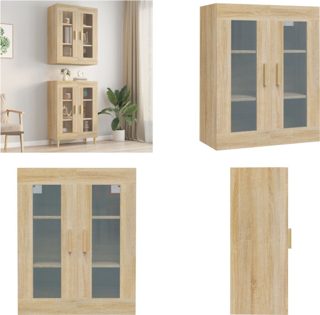 vidaXL Hängeschrank Sonoma Eiche 69,5x34x90 cm - Hängeschrank - Hängeschränke - Wandschrank - Wandschränke