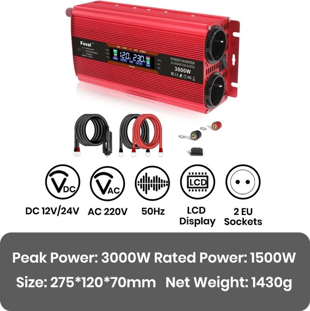 Alimentation de Secours 3000W avec Auto-inverseur pour Coupure de Courant