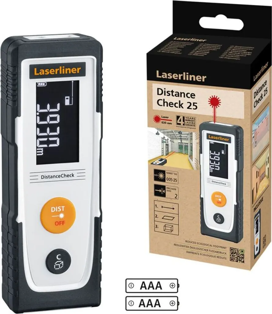 Laserliner DistanceCheck Télémètre Laser 25m - Mesure Précise Point à Point