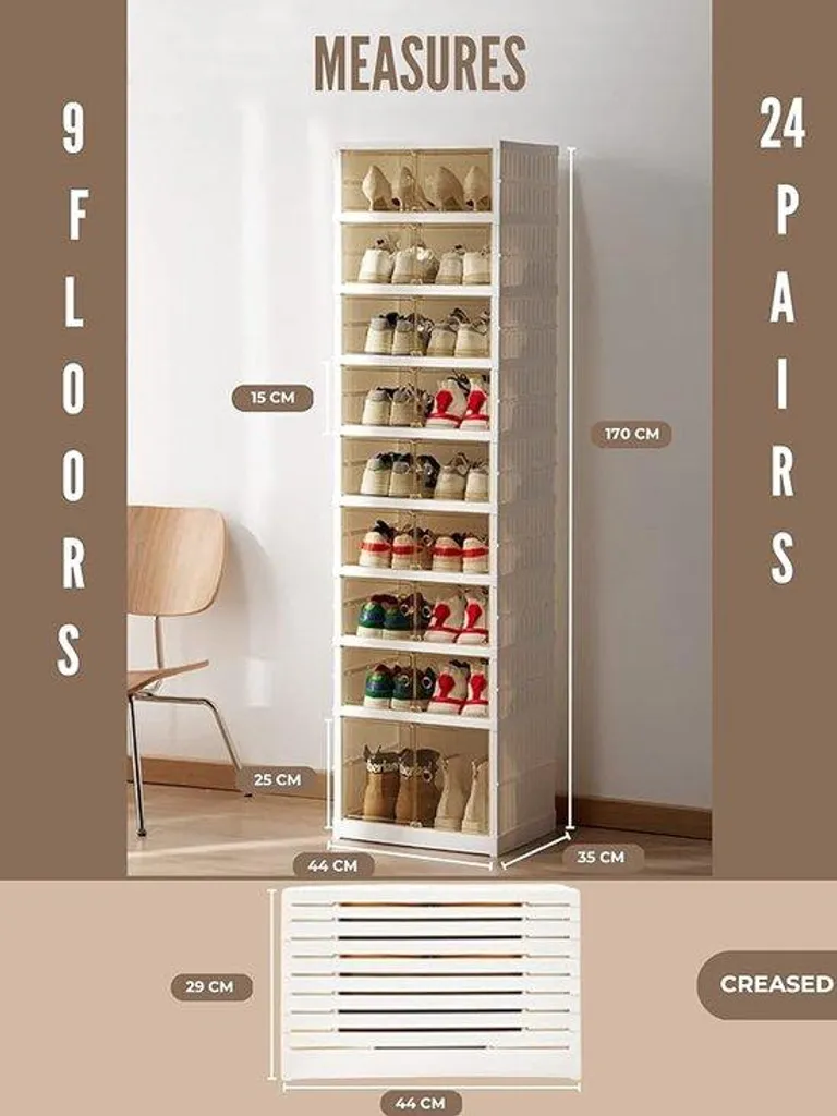 Organisateur de chaussures pour dressing 9 hauteurs et 18 paires