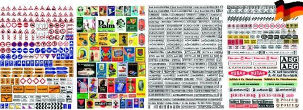 LOEWE Schilder, Tafeln, Reklame, N, 4 Bögen, selbstklebend 9021