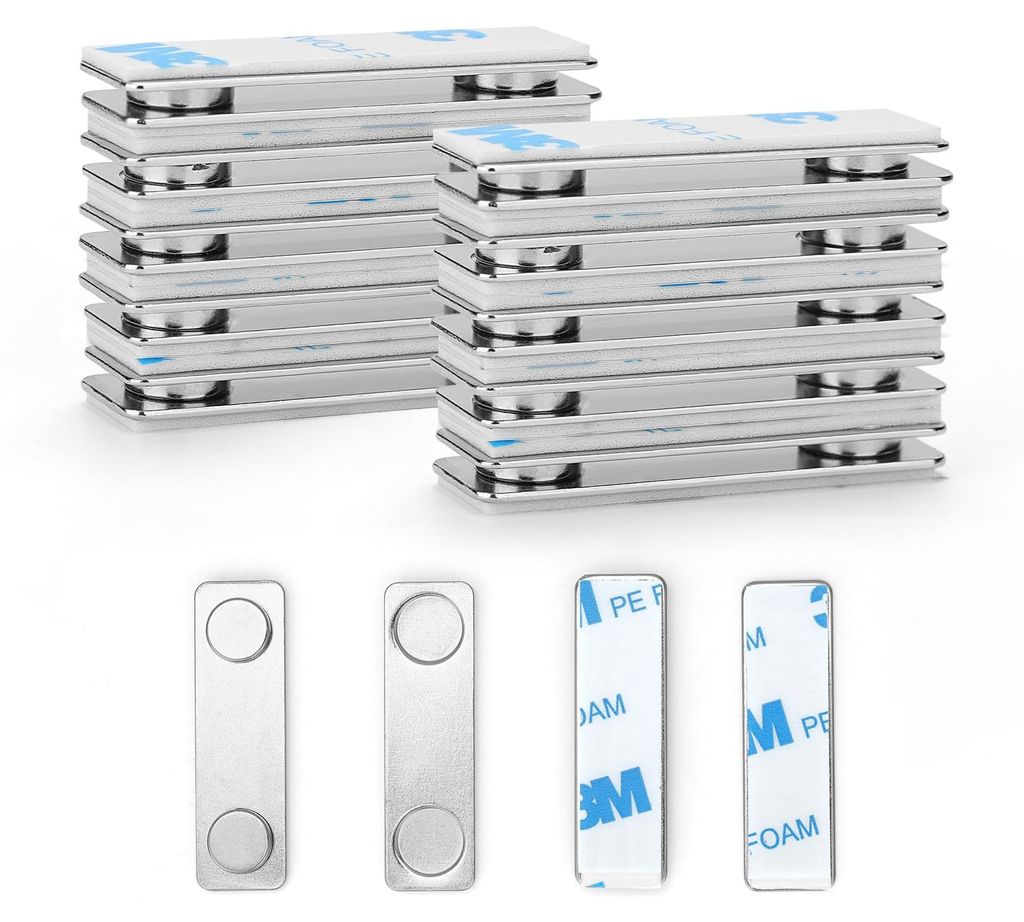 12 Paar magnetische Aufhängestreifen für Bilder, magnetische Befestigung, abnehmbar und beschädigungsfrei, selbstklebende Streifen zum Aufhänge...