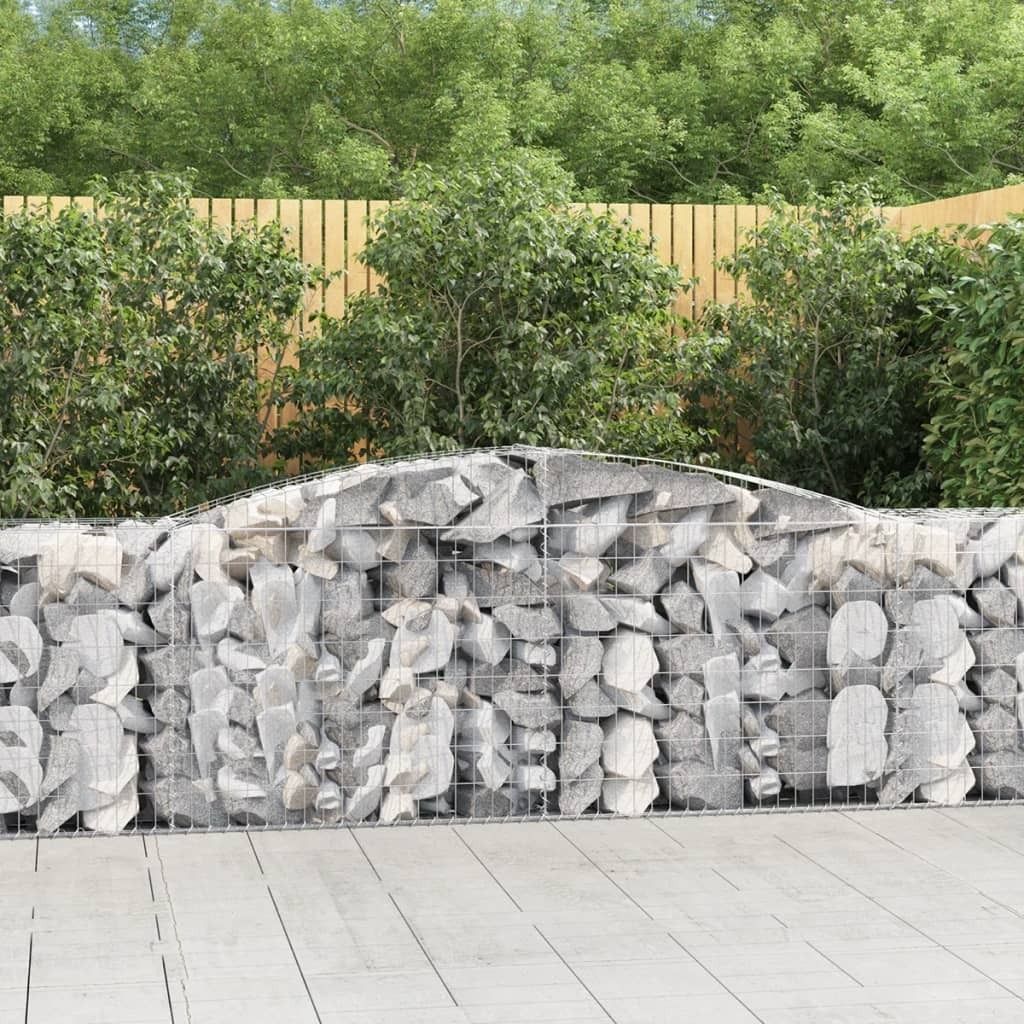 Maison Exclusive - Gabionen mit Hochbogen 5 Stk. 400x50x80/100cm Verzinktes Eisen