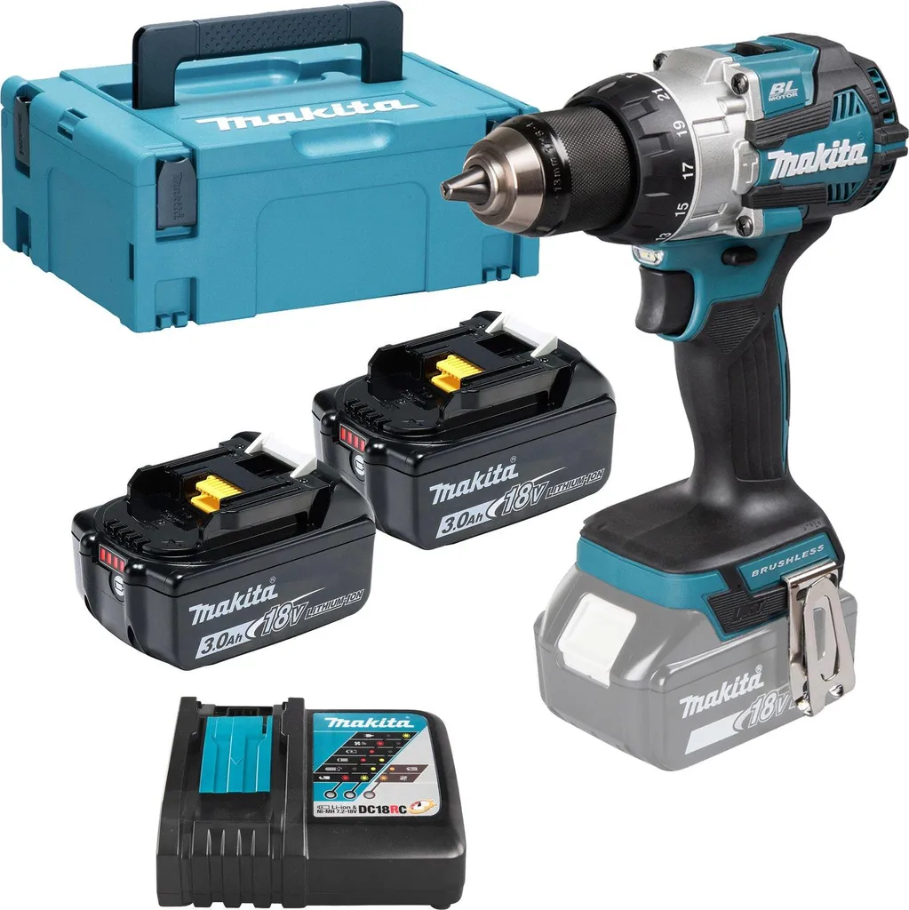 Perceuse-visseuse Makita DHP489RFJ moteur Brushless et coffret