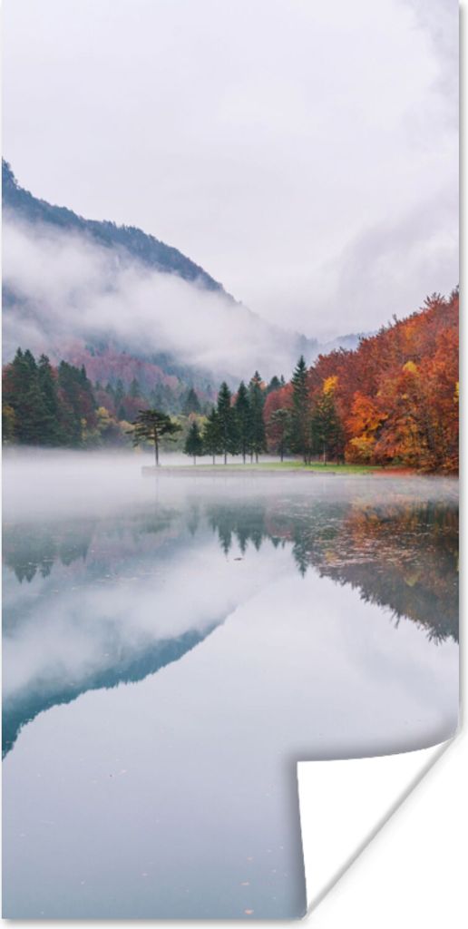 MuchoWow Poster Herbst - Nebel - Wasser - Landschaft 80x160 cm - Kinderzimmer