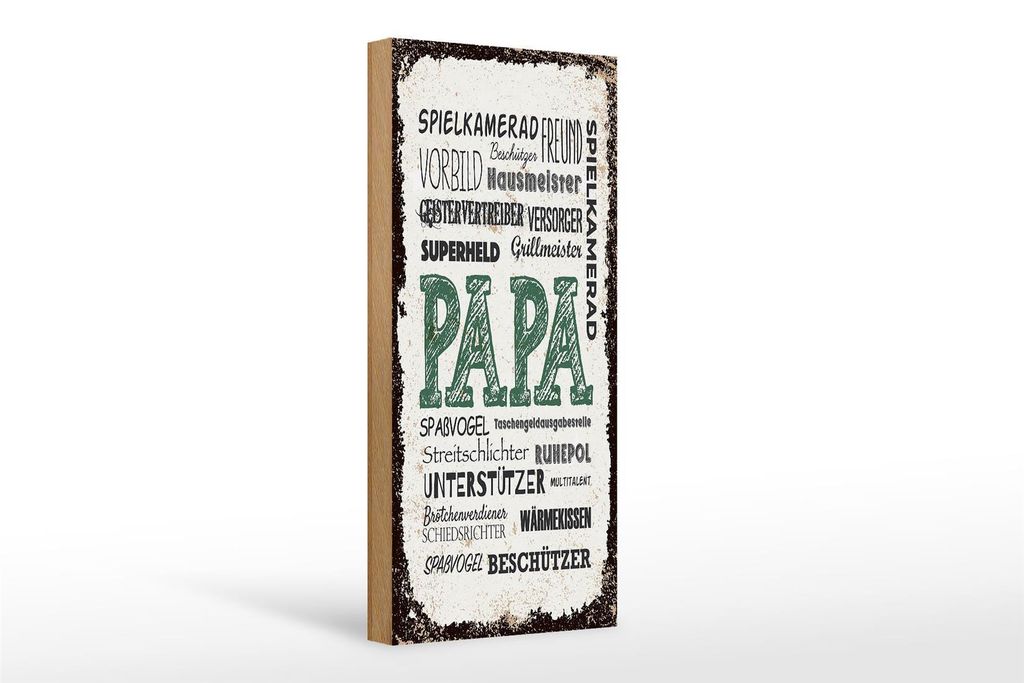 Holzschild Papa Spielkamerad Beschützer Freund, 27x10 cm, Produktbild 