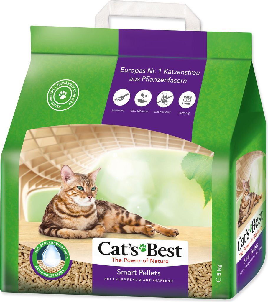 CAT’S BEST NatureGold, Holzpellets, 5 kg, 10 l, Faltenbeutel aus Papier