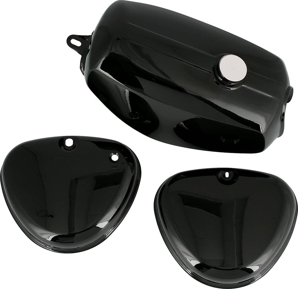 Set: Tank + Seitendeckel, Schwarz RAL 9005 - für Simson Produktbild 