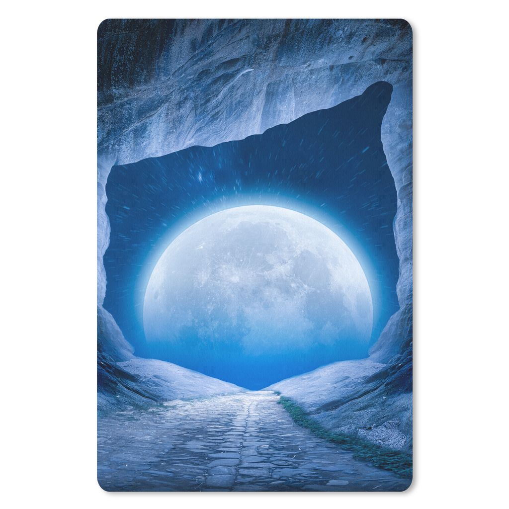 MuchoWow Mauspad Mousepad Höhle - Mond - Weltraum - Universum - Blau 40x60 cm - Mousepads - Maus Mat - Pad - Mausunterlage - Schreibtisch Accesoire