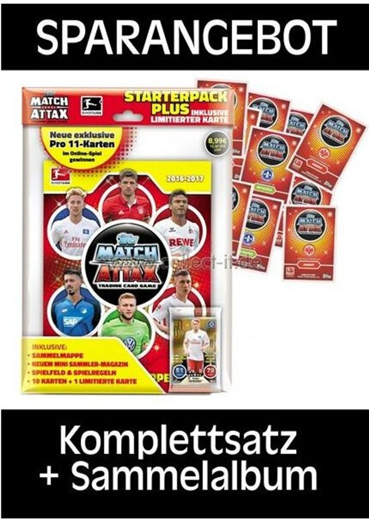 Topps Match Attax - 2016/17 - Komplettsatz+Sammelalbum - Deutsch