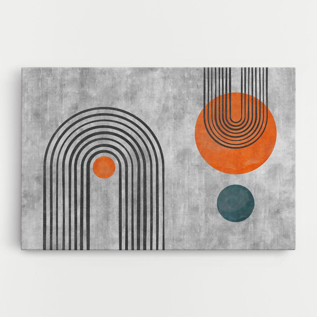 ARTHUB Leinwandbild 80x120 cm, Abstract Orange Circles | Wohnzimmerdekoration, Hängende Bilder, Wanddekoration, Heimdekoration, Abstrakte, Abstr...